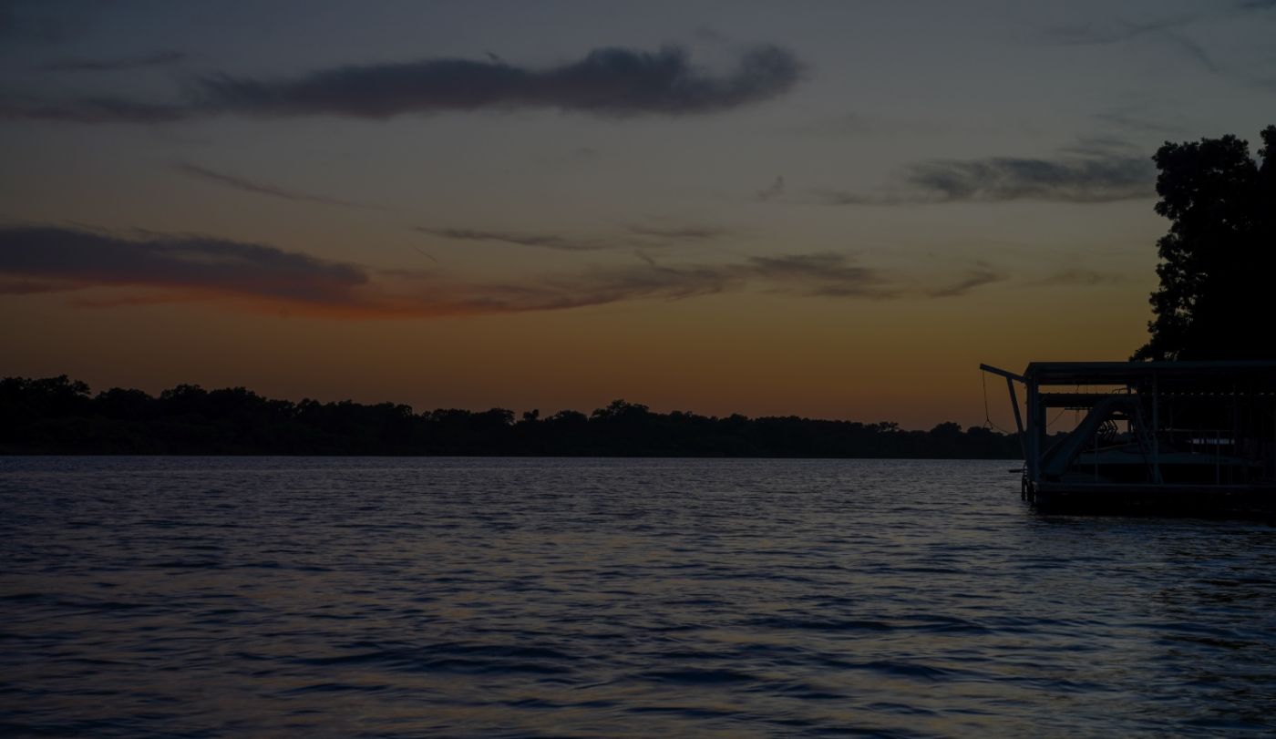 Sunset over a lake