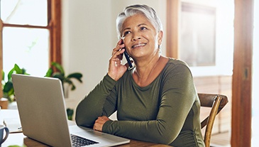 Woman talking on the phone