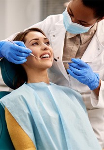 a patient receiving restorative dental treatment near Lake Travis
