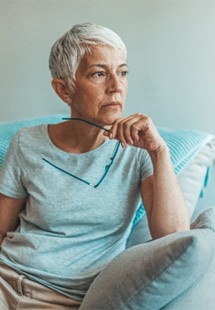 a woman worried about the dentist near Bee Cave