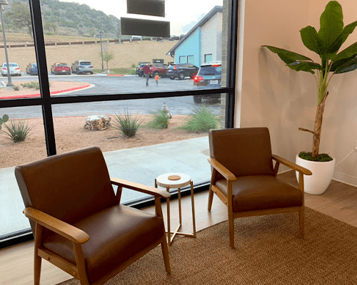 Comfortable chairs in dental exam room